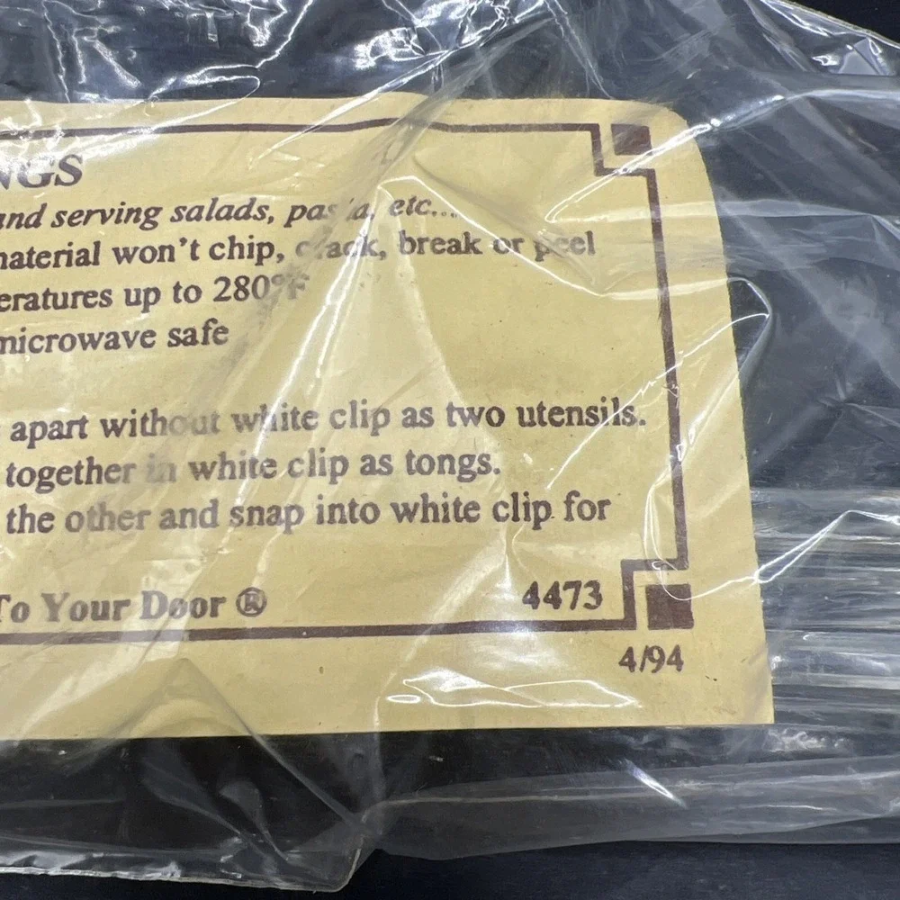 New Vintage 1994 Pampered Chef Acrylic 3-way Tongs For Serving Retired 4473 USA